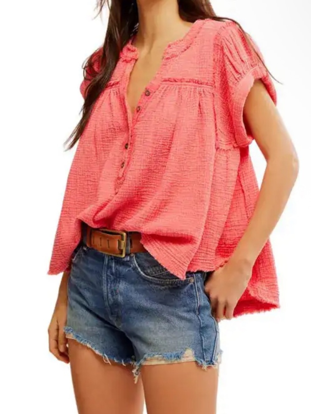 Free People Double Cloth Top